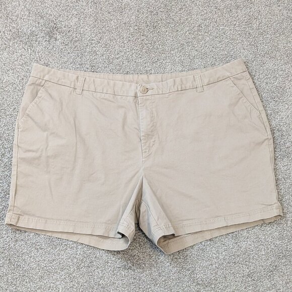 MAGELLAN OUTDOORS High-Rise Khaki Zip Shorts; Size 24 - Picture 1 of 4